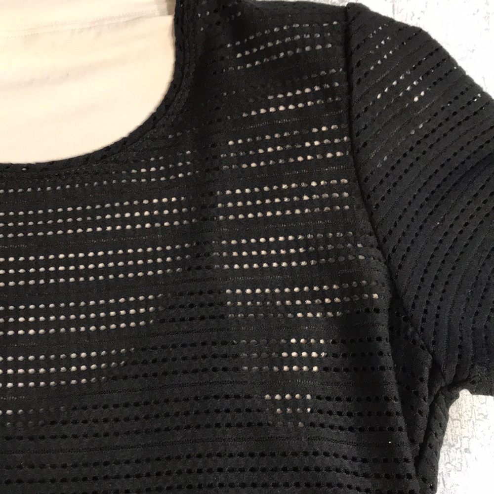 Le Chateau Black Peplum Top; Semi-Sheer; Removable Cami; New with Tags; Size XS - Picture 6 of 16